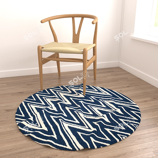 Versatile Round Rugs Set - 6 Pieces 3D model image 6