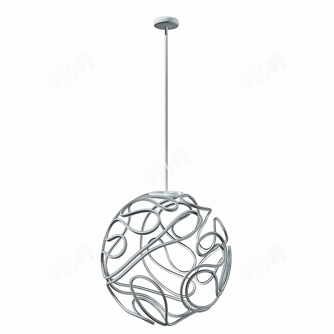 Glowing Metal Orb Chandelier 3D model image 5