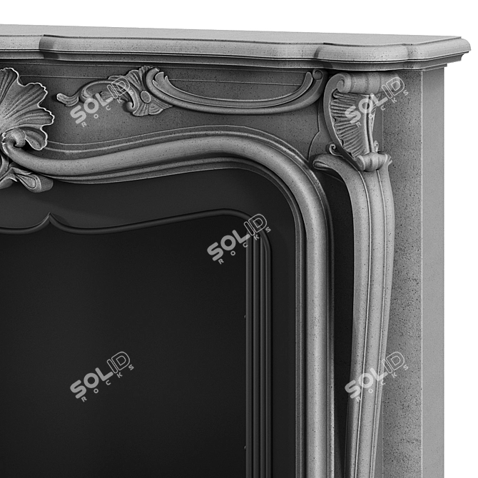 Classic Basalt Fireplace De Orsay 3D model image 3