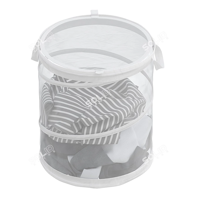 Durable Polyester Laundry Basket 3D model image 2