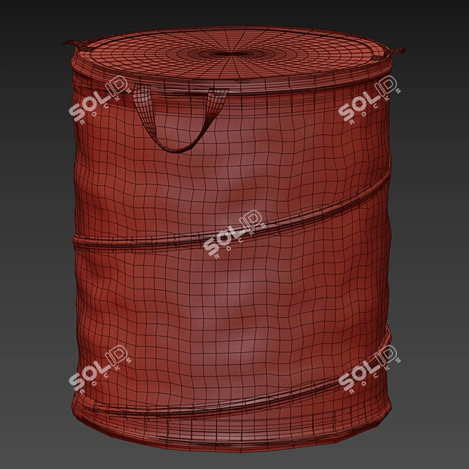 Durable Polyester Laundry Basket 3D model image 4