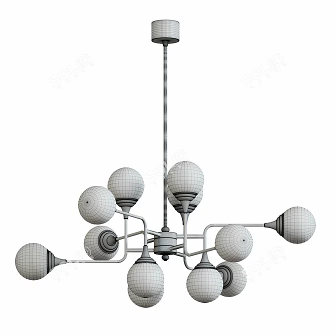 Radiant Italian Starburst Chandelier 3D model image 2