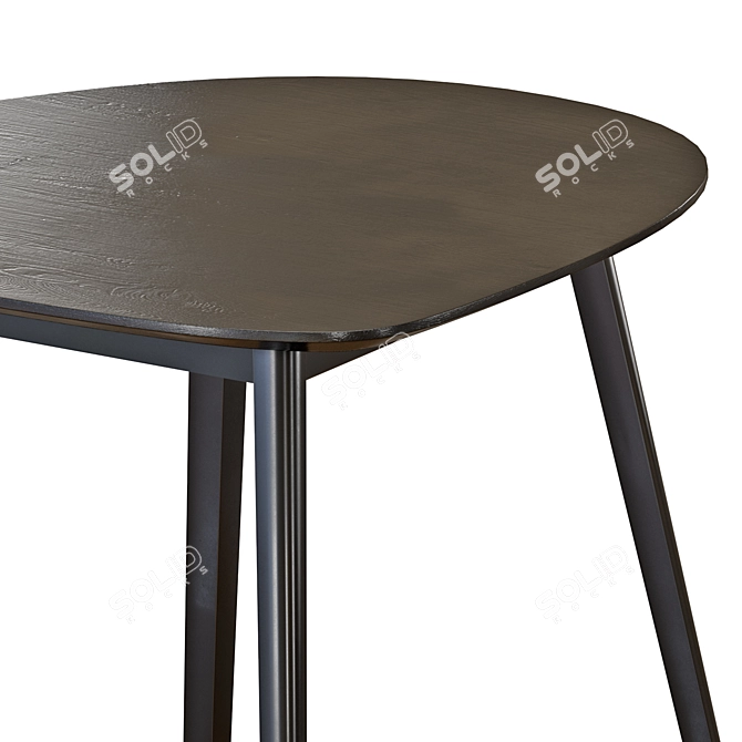 Zara Mango Wood Table & Woven Chairs 3D model image 2
