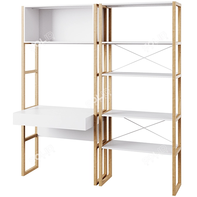 Modern Study Bookcase: Compo by La Redoute Intérieurs 3D model image 1