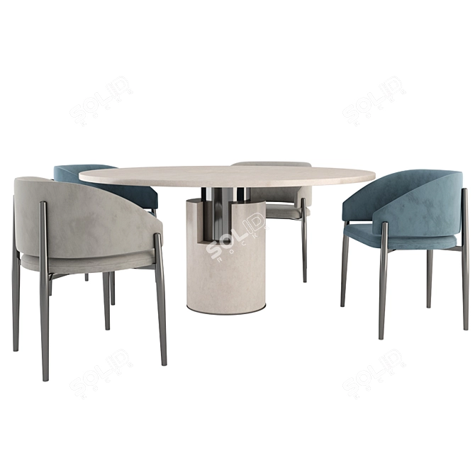 Modern Design: Frank Chair & Alba Table 3D model image 1