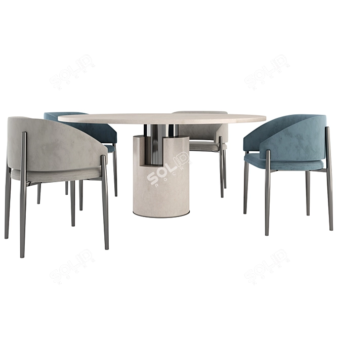 Modern Design: Frank Chair & Alba Table 3D model image 2
