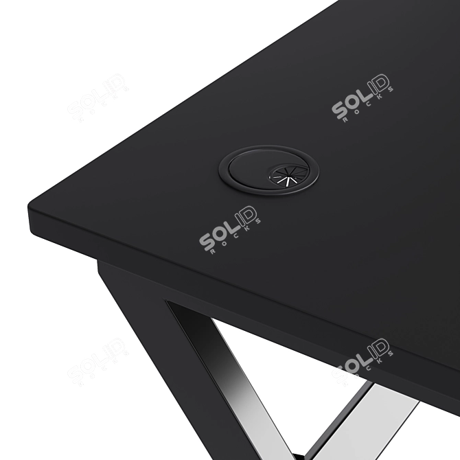 Gaming Desk with Cup Holder & Headphone Hook 3D model image 5