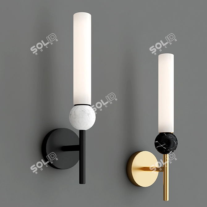 Glimmer Gold Wall Lamp 3D model image 2