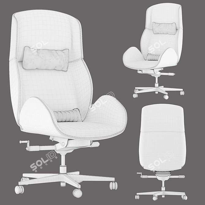 Luxter Vaghi Executive Armchair: Elevated Office Elegance 3D model image 10