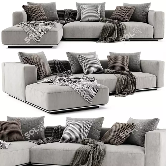 Flexform Grandemare Chaise: Modern Luxury Sofa 3D model image 1