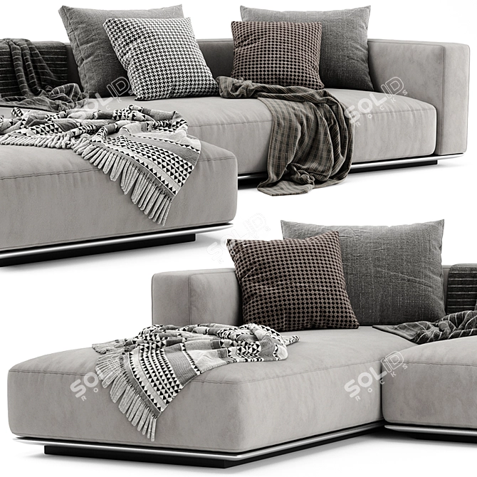 Flexform Grandemare Chaise: Modern Luxury Sofa 3D model image 2