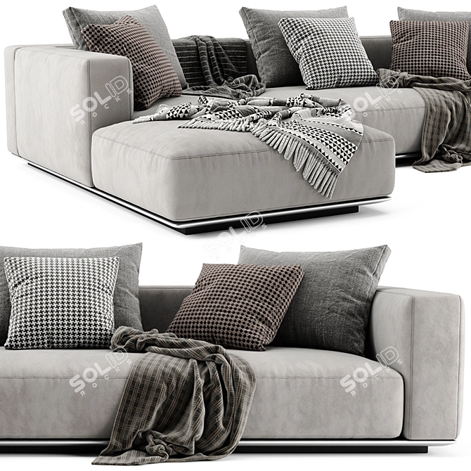 Flexform Grandemare Chaise: Modern Luxury Sofa 3D model image 3