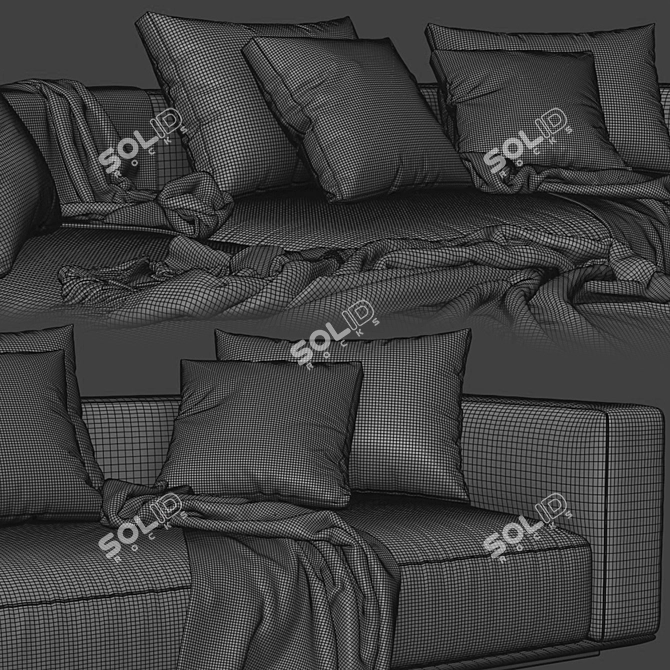 Flexform Grandemare Chaise: Modern Luxury Sofa 3D model image 5