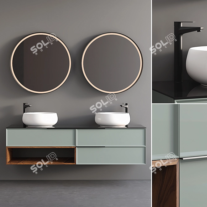 Sleek and Stylish Bathroom Cabinet 3D model image 1