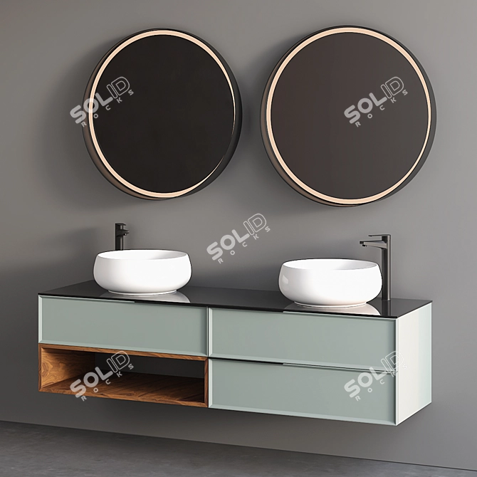 Sleek and Stylish Bathroom Cabinet 3D model image 2