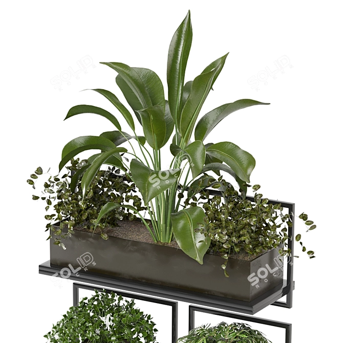Rustic Concrete Pot Indoor Plants - Set 138 3D model image 5