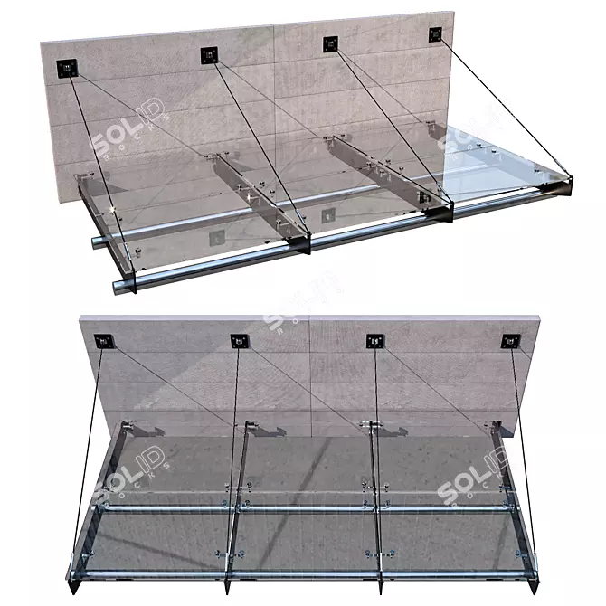 Elegant Glass Canopy: No7 3D model image 1