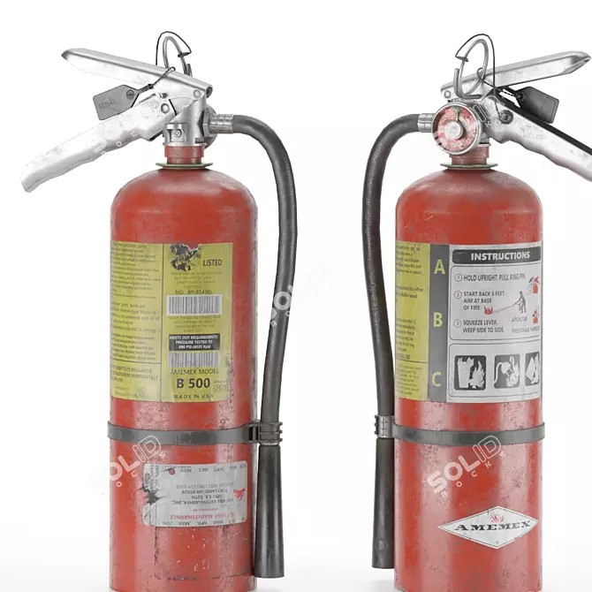 Rescue Ready Used Fire Extinguisher 3D model image 1