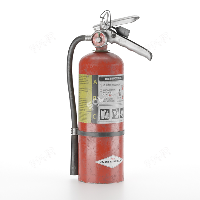 Rescue Ready Used Fire Extinguisher 3D model image 5