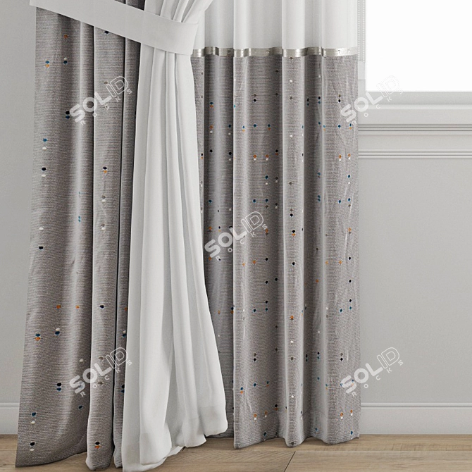 Polygonal Model Curtain Set 3D model image 2