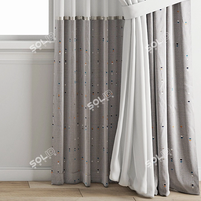 Polygonal Model Curtain Set 3D model image 3