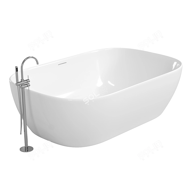 Elegant Verona Acrylic Bathtub 3D model image 1