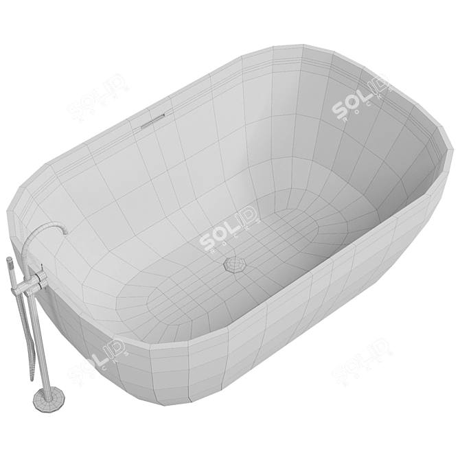 Elegant Verona Acrylic Bathtub 3D model image 3