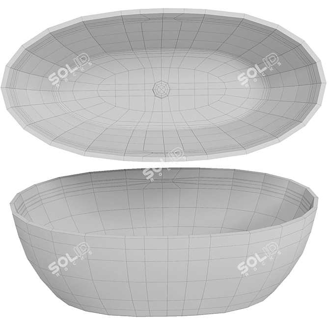 Modern Oval Acrylic Bathtub | Art&Max Bologna 3D model image 2