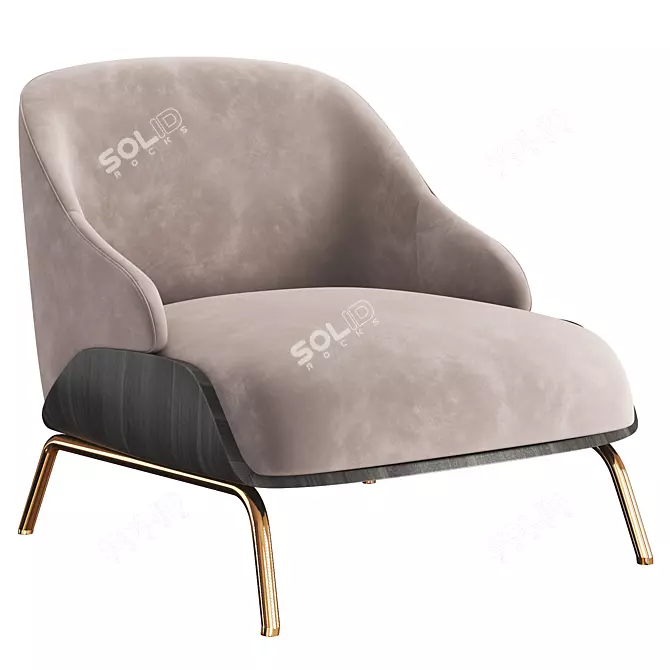 Modern Armchair Brigid 3D model image 1