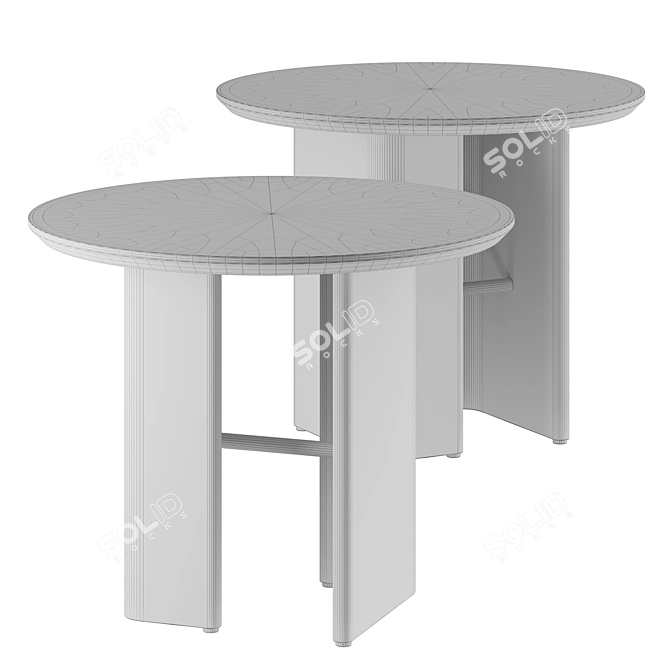 Sleek Steel Double L Table 3D model image 3