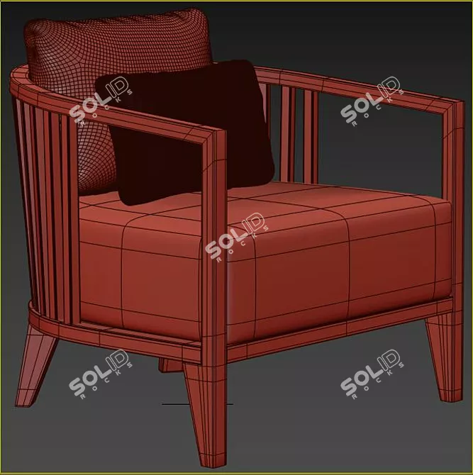 Contemporary GOBA Armchair 3D model image 4