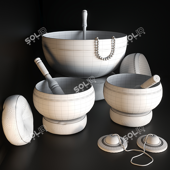 Tibetan Singing Bowls Set: SPA Bliss 3D model image 11