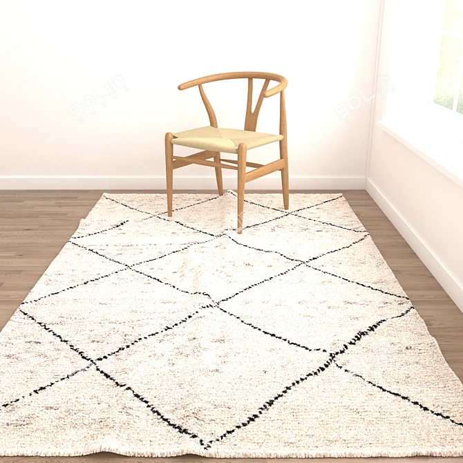 Versatile Set of 6 Contemporary Rugs 3D model image 2