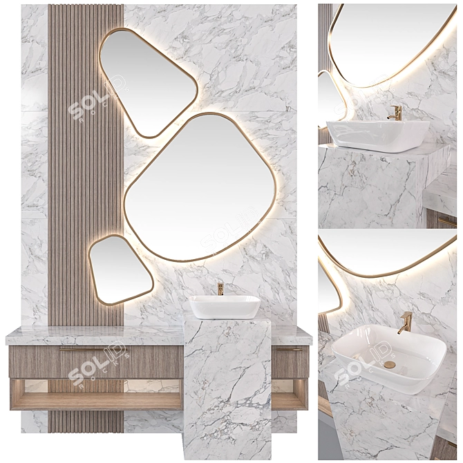 Luxury Bath Set - Vray/Corona Render - Multiple Export Formats - High Quality Materials 3D model image 1