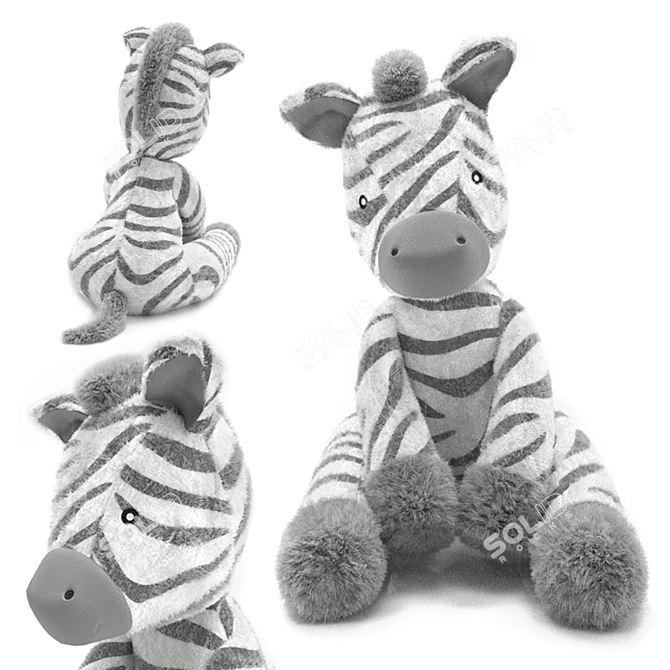 Zebra Plush Toy 3D model image 1