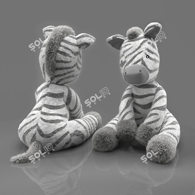 Zebra Plush Toy 3D model image 2