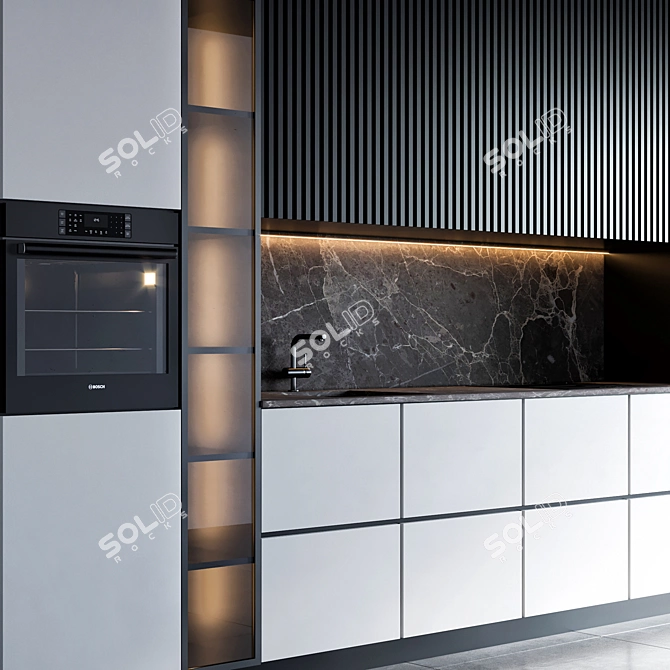 Modern Kitchen Design: 3D Model 3D model image 2