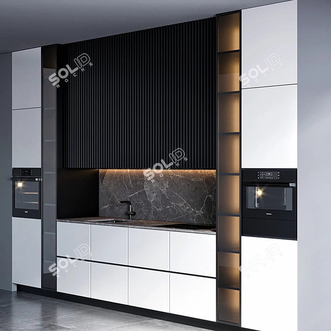 Modern Kitchen Design: 3D Model 3D model image 3