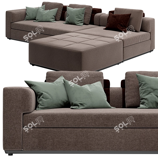 Modern Sofa Albert: Stylish & Compact 3D model image 1