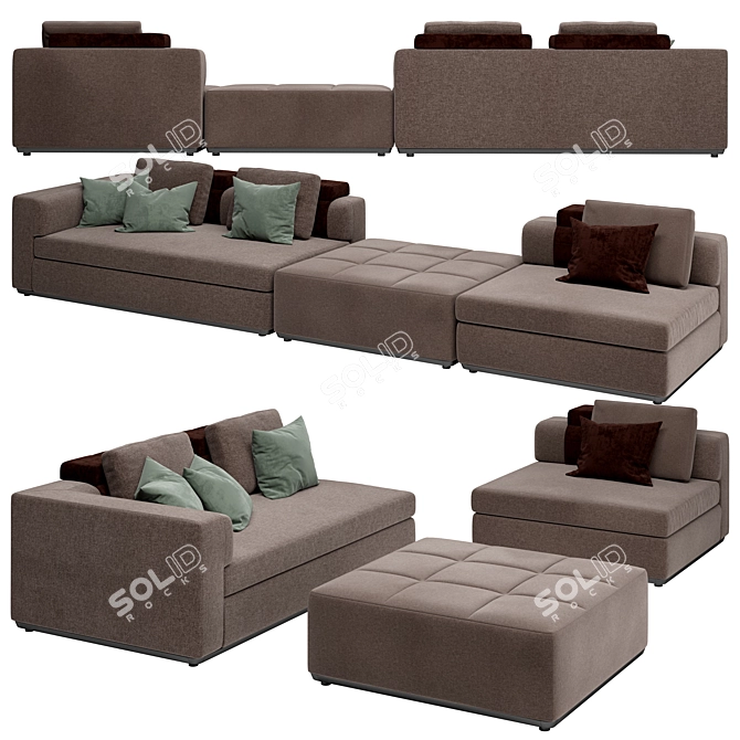 Modern Sofa Albert: Stylish & Compact 3D model image 2