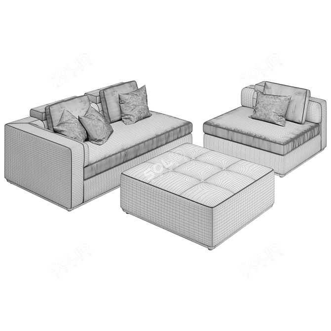 Modern Sofa Albert: Stylish & Compact 3D model image 3