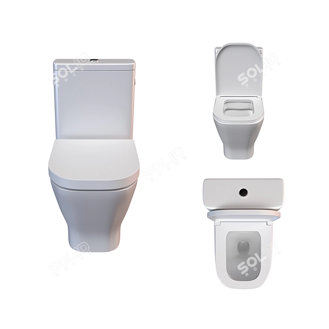 Roca The Gap Rimless Compact Toilet 3D model image 2