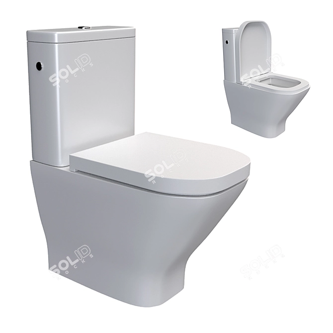 Roca The Gap Rimless Compact Toilet 3D model image 5