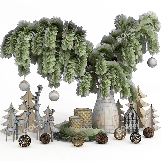 Festive Delights 27-Piece Christmas Décor 3D model image 11