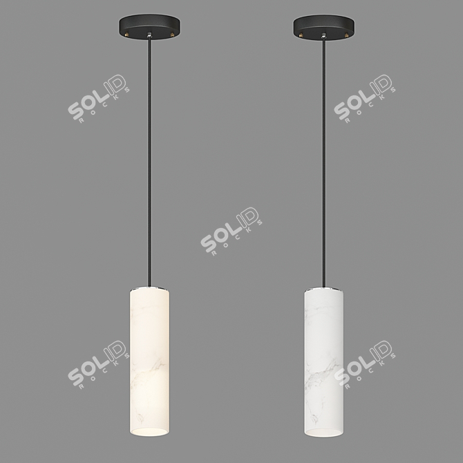 Sleek Marble Pendant Lights 3D model image 4