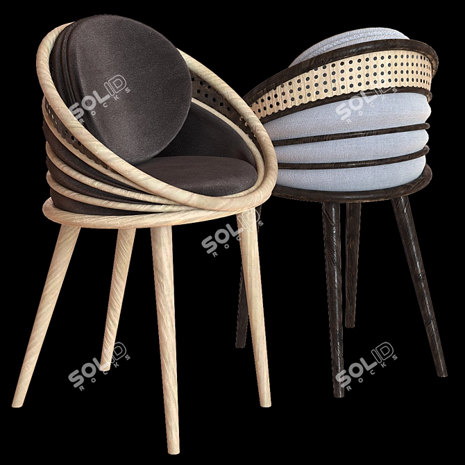 Sleek Ndebele Chair: Modern Design 3D model image 2