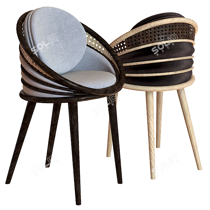 Sleek Ndebele Chair: Modern Design 3D model image 5