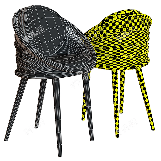 Sleek Ndebele Chair: Modern Design 3D model image 6