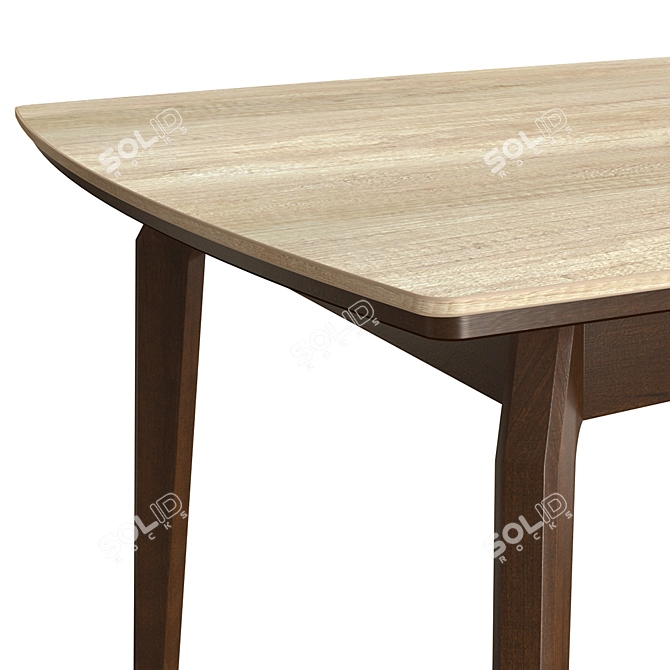 Enzo-2 Solid Wood Dining Table 3D model image 2