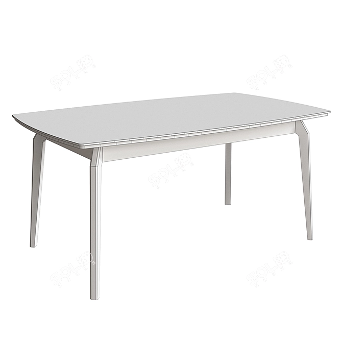 Enzo-2 Solid Wood Dining Table 3D model image 3